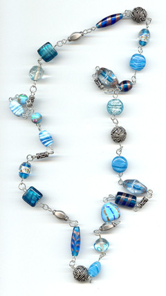Aqua Long Length Necklace